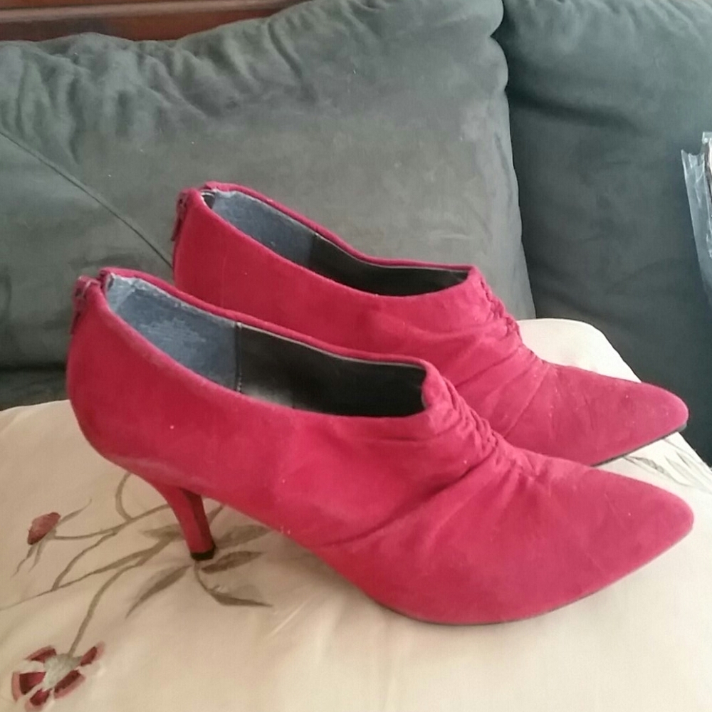 Worthington Red Suede Like Ankle Boots